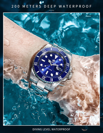 Waterproof stainless-steel men's quartz watch