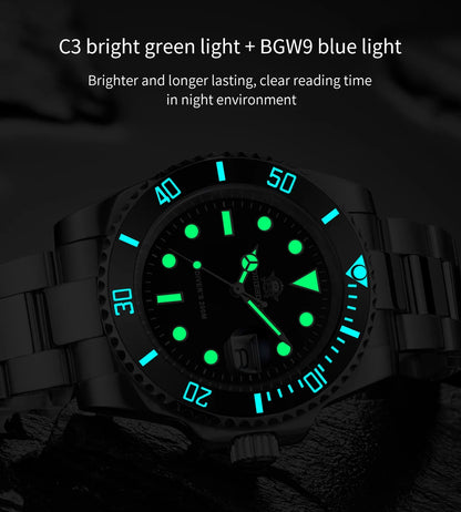 Waterproof stainless-steel men's quartz watch