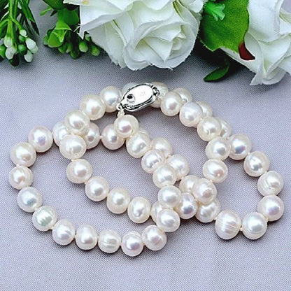 Freshwater Pearl Necklace – 9-10mm, 925 Sterling Silver