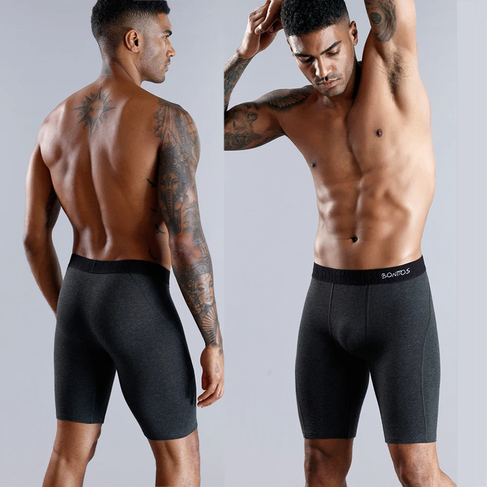 Men’s long cotton boxer shorts, high-quality comfort