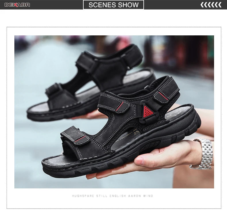 Fashionable non-slip outdoor leather sandals