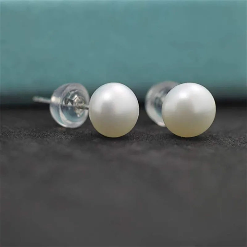Freshwater Pearl Stud Earrings – 925 Sterling Silver