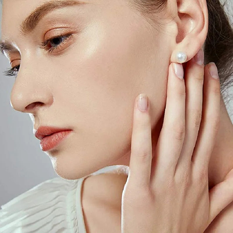 Freshwater Pearl Stud Earrings – 925 Sterling Silver