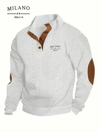 Henry hoodie an Italian Milan pattern is a warm soft and skin-friendly men's autumn and winter pullover