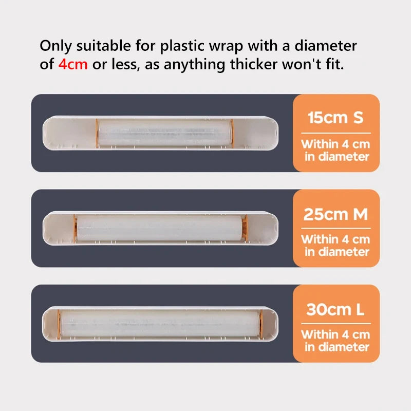 Foil and film storage box with built-in blade
