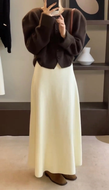 Women’s Korean-style pure wool swing skirt