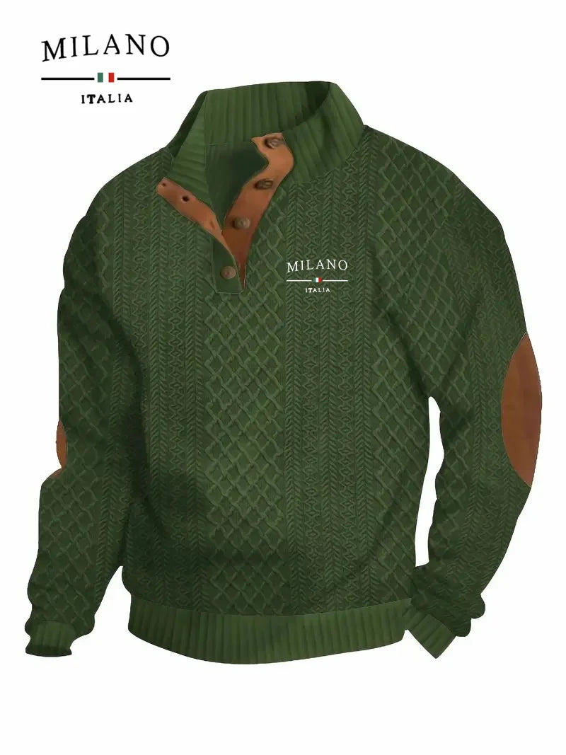 Henry hoodie an Italian Milan pattern is a warm soft and skin-friendly men's autumn and winter pullover