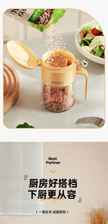 Durable glass seasoning containers with airtight lids for freshness