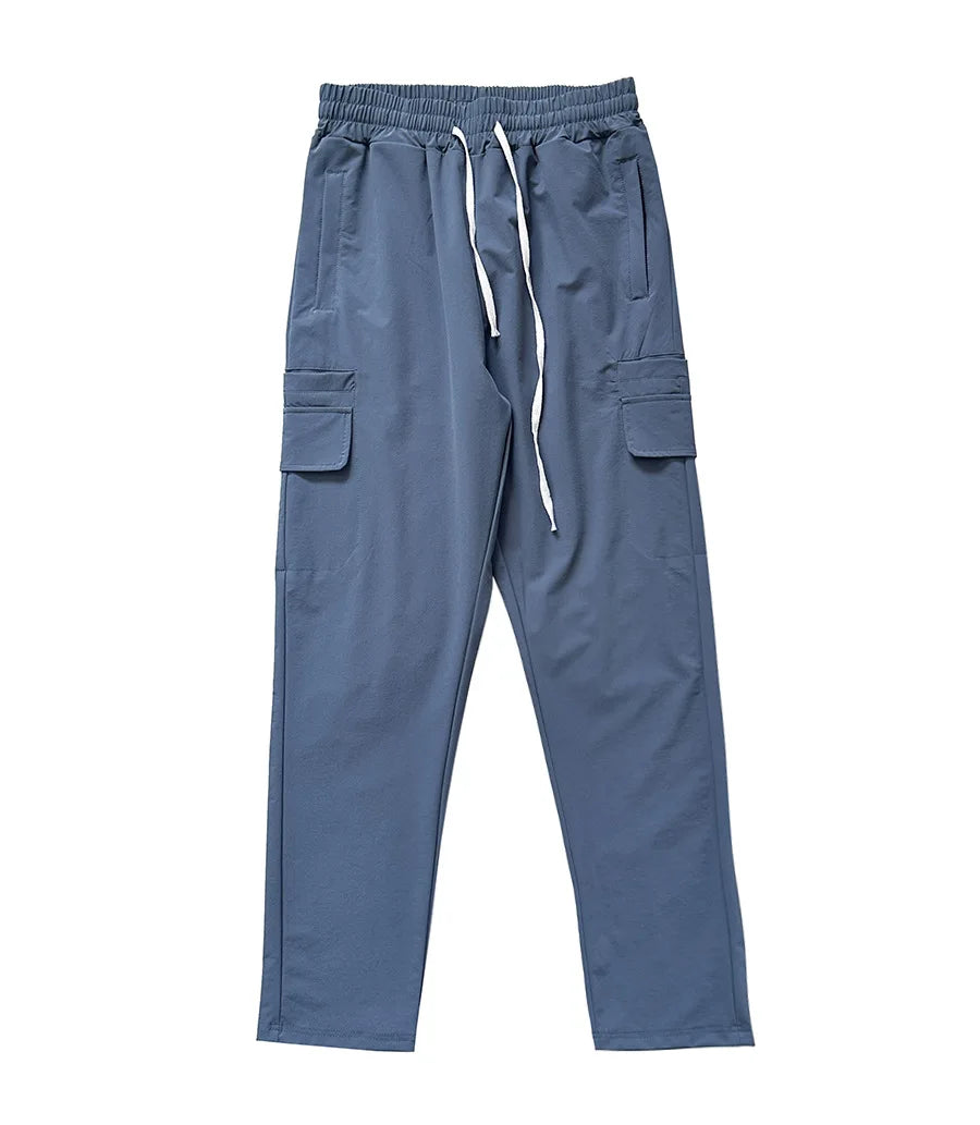 Trendy loose-fit drop-crotch casual trousers