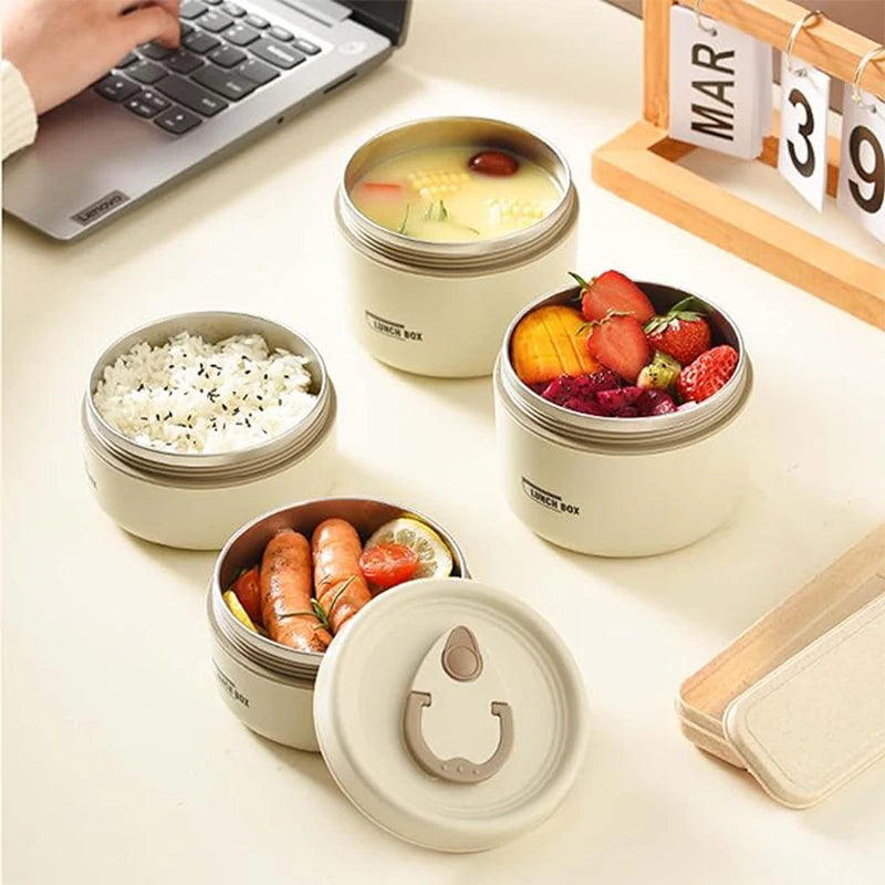 Portable insulated lunch box with 3 stackable containers