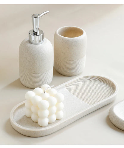 Functional 5-piece set for modern bathroom organization