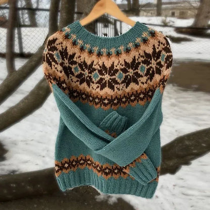Thick warm oversized casual pullover for ladies