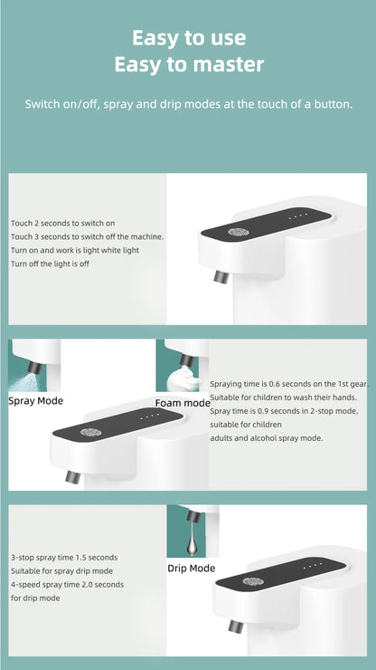 Rechargeable touch-free hand soap dispenser for clean, easy use
