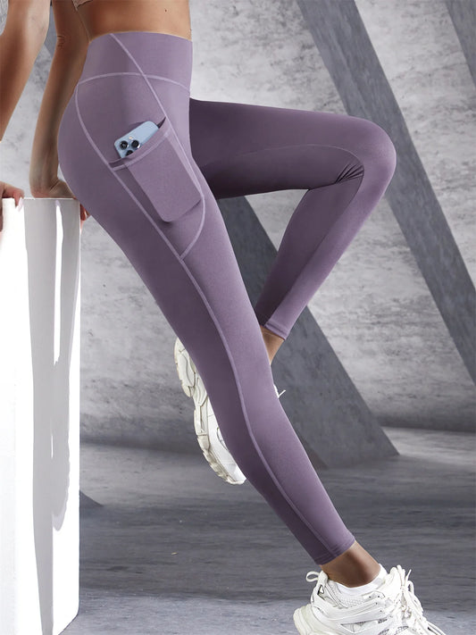Women’s high-waist stretch leggings with pockets