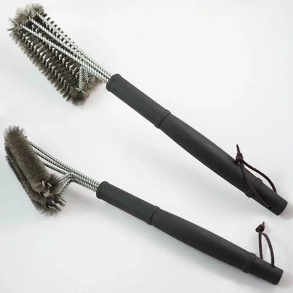 BBQ grill cleaning brush with stainless steel bristles