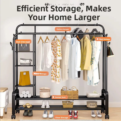 Freestanding clothes organizer for easy drying and hanging clothes