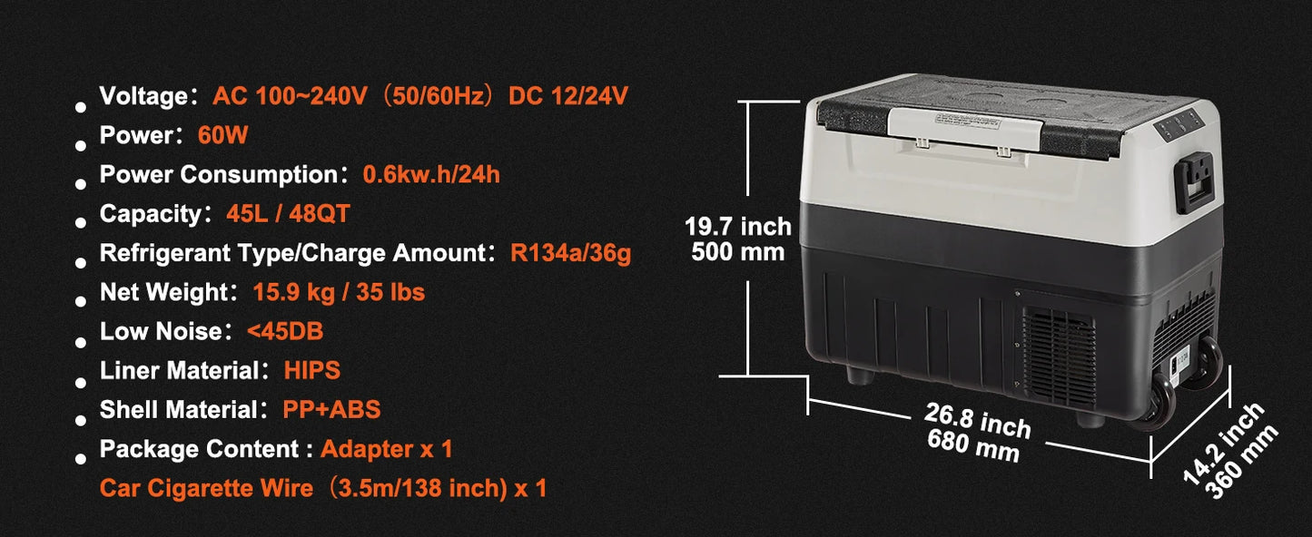 Mobile car refrigerator with wheels—compact, powerful, and easy to carry