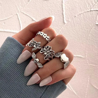 Chic Geometric Ring Set – 11PCS Trendy Party Jewelry