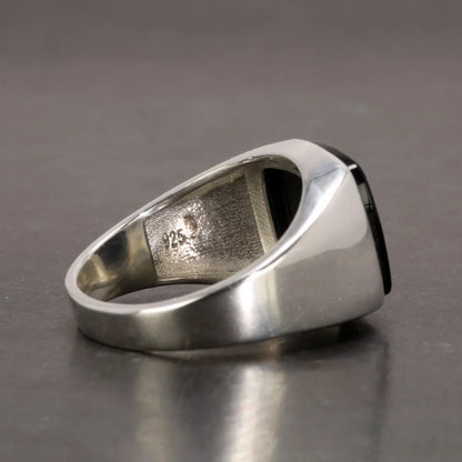 925 sterling silver men’s ring with premium natural stone