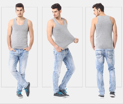 Men’s cotton sports skinny vest, 1/3/5 pack