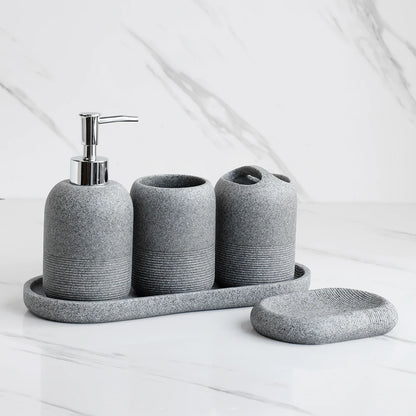 Functional 5-piece set for modern bathroom organization