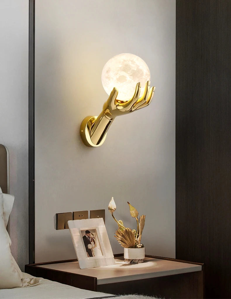Creative resin and glass bedside wall light for stylish décor