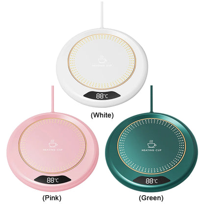 Compact USB beverage warmer with three temperature levels—perfect for hot drinks at your desk