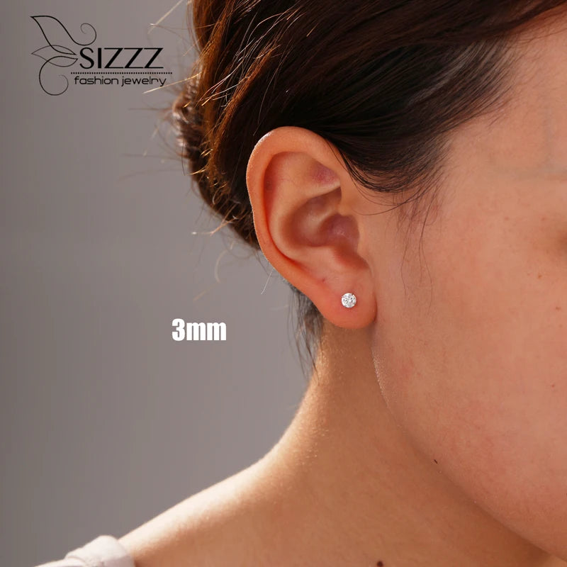 25 Sterling Silver CZ Stud Earrings – Classic Channel Set