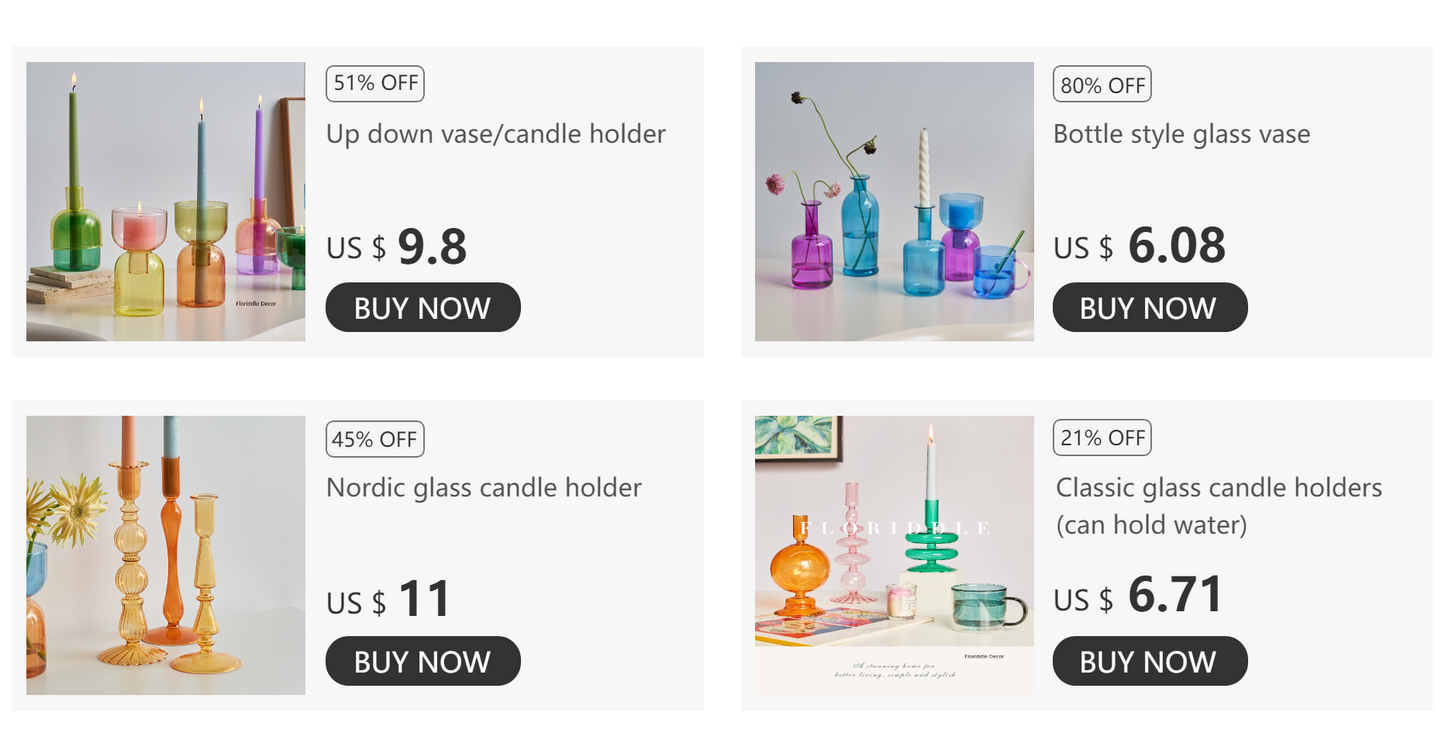 Elegant crystal candle set for table centerpieces and dinner settings.