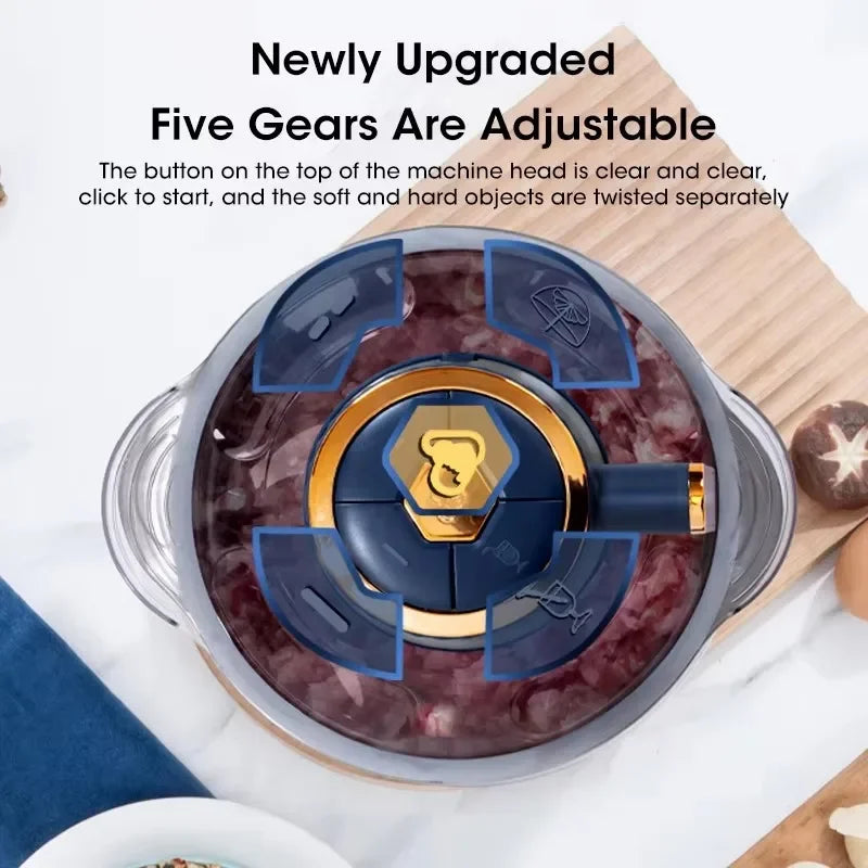 5L Stainless Steel Electric Meat Grinder – Multifunctional Food Processor