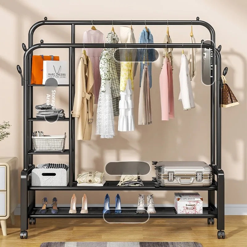 Freestanding clothes organizer for easy drying and hanging clothes