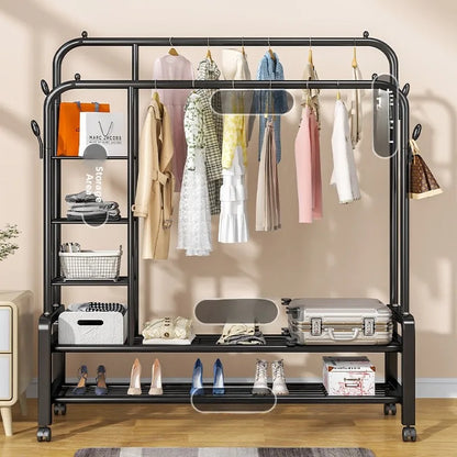 Freestanding clothes organizer for easy drying and hanging clothes