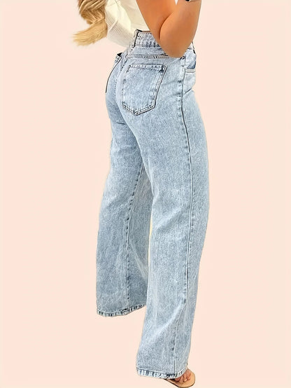 Women’s Y2K high-waist straight denim trousers