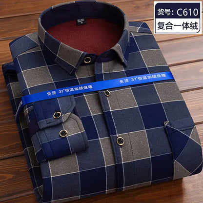 Men’s winter plaid shirt—soft, thick, and ideal for cold weather