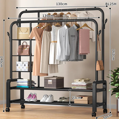 Freestanding clothes organizer for easy drying and hanging clothes
