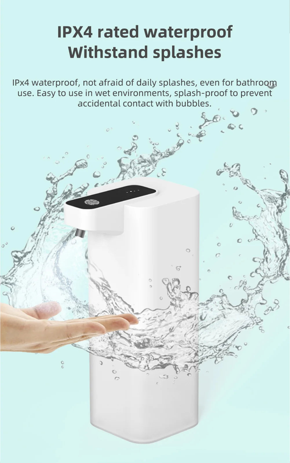 Rechargeable touch-free hand soap dispenser for clean, easy use