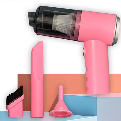 Compact handheld vacuum with suction, blow, and brush functions