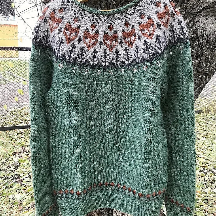Thick warm oversized casual pullover for ladies