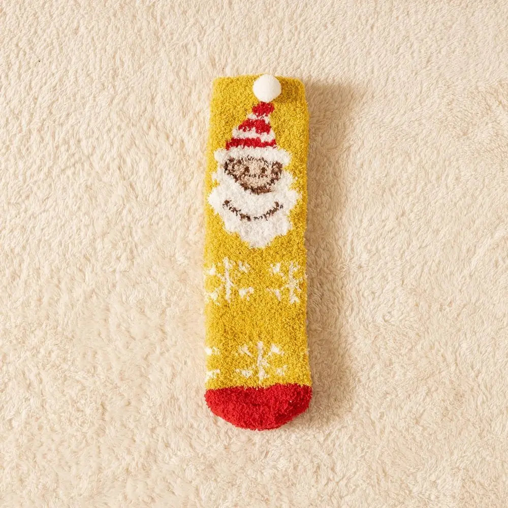 Cute Santa & Elk Socks – Thick Cozy Floor & Sleep Socks
