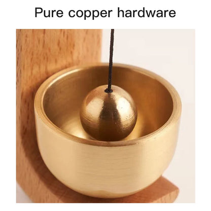 Magnetic wood wind-bell with copper chime