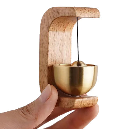 Magnetic wood wind-bell with copper chime