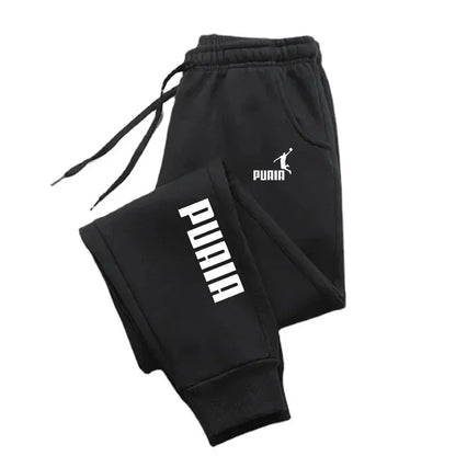 Men’s printed joggers, loose fit, autumn/winter streetwear