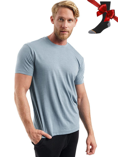 Men’s 100% superfine merino wool base-layer T-shirt