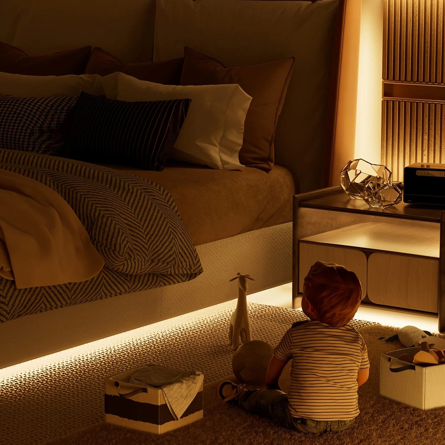 Flexible LED COB strip with touch dimmer—perfect for DIY lighting