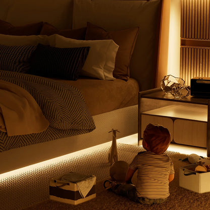 Flexible LED COB strip with touch dimmer—perfect for DIY lighting