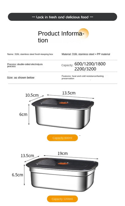 316 stainless steel leak-proof bento lunch box