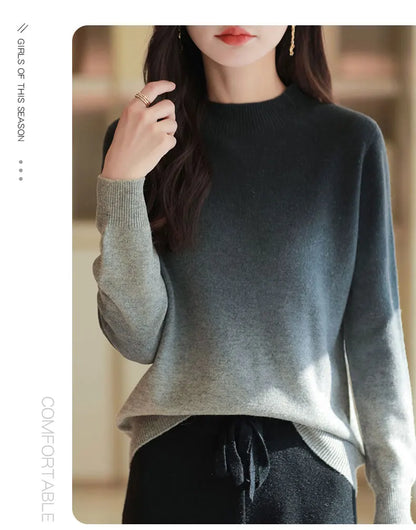 Women’s thick fine wool gradient sweater