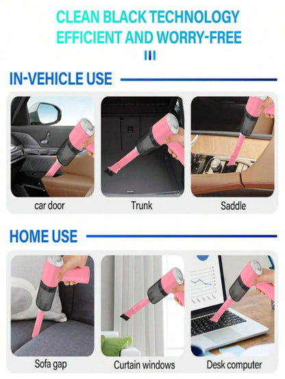 Compact handheld vacuum with suction, blow, and brush functions