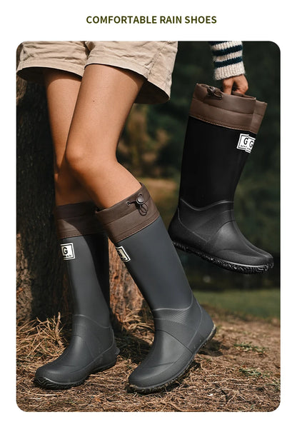 Non-slip fleece-lined rain boots for men & women
