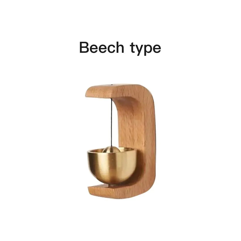 Magnetic wood wind-bell with copper chime